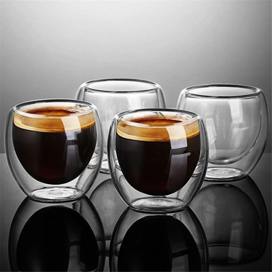 6pcs Heat-resistant Double Wall Glass Cup