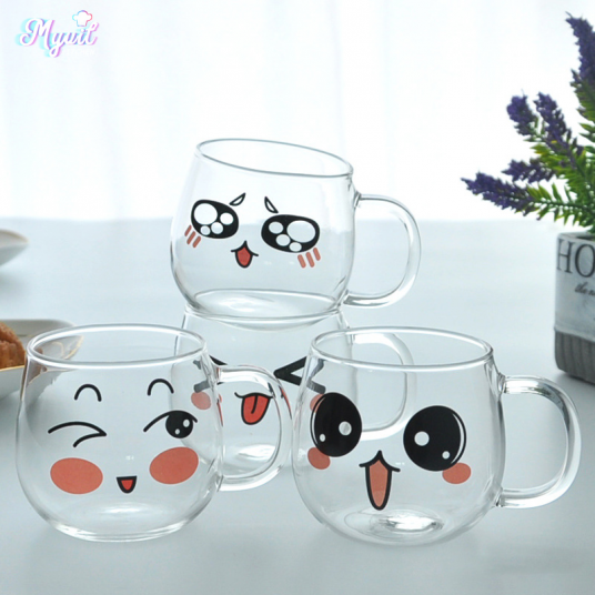 Transparent Glass Coffee & Tea Cups Mug Drinks