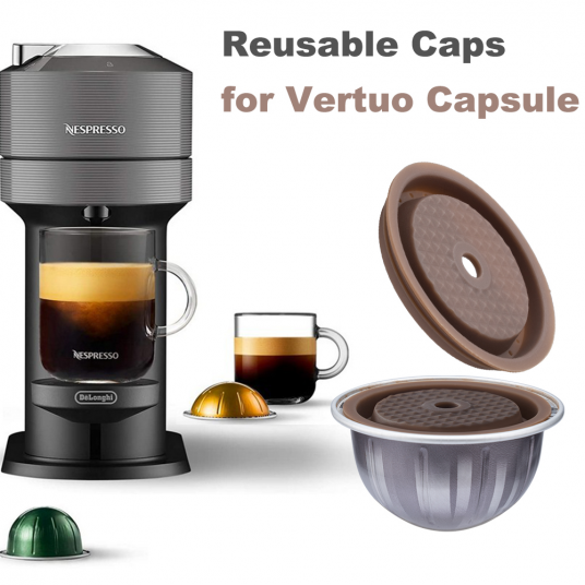 Reusable and Refillable Cap Compatible with Nespresso Vertuo and VertuoLine Capsules