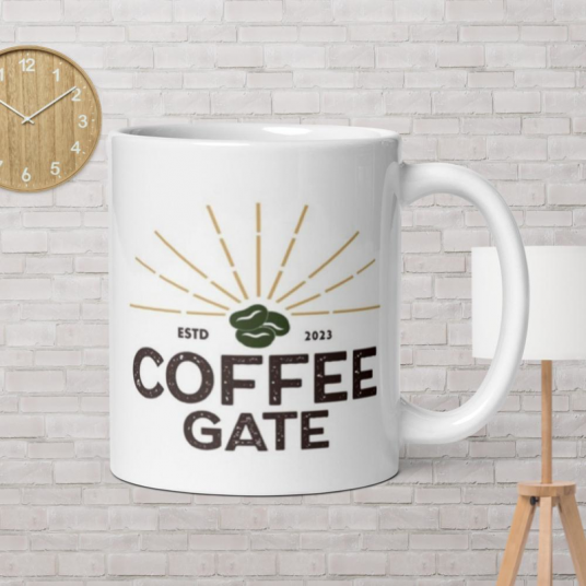 Coffeegate Logo - White glossy mug