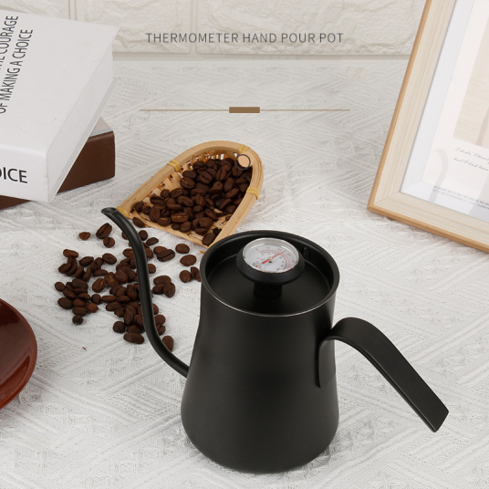 1pc 304 Stainless Steel Black Gooseneck Pour Over Coffee Kettle