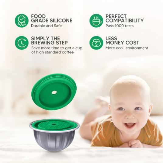 Icafilas Reusable capsules for Nespresso Vertuo Next - Food Grade Silicone