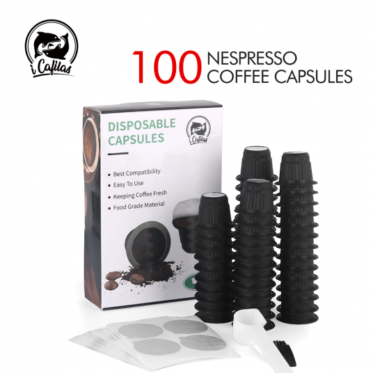 icafilas for Nespresso Coffee Capsule with Foils Lid Espresso Disposable Filter Pod Aluminum Foils Cover Kitchen Coffee Mahicne