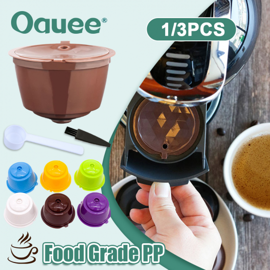 Reusable Coffee Capsule Filter Cup For Nescafe Dolce Gusto Refillable Caps Spoon Coffee Strainer Tea Basket Kitchen Accessory