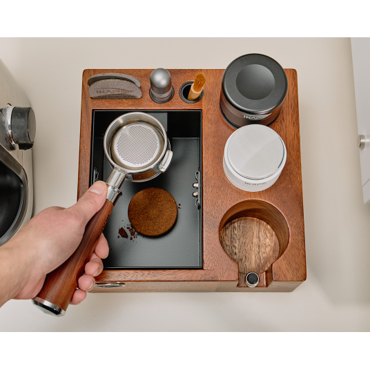 IKAPE V2 Espresso Coffee Knock Box, Natural Walnut