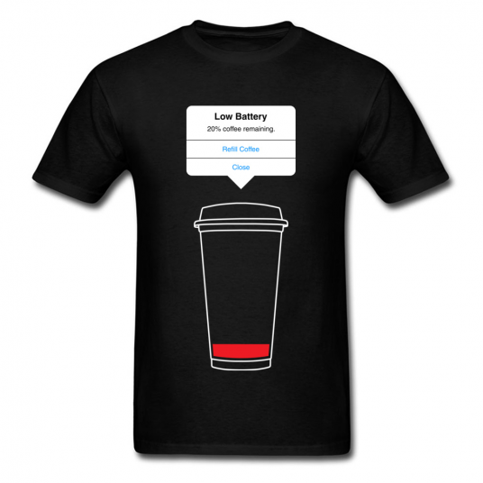 Low Battery Mens Coffee T-shirt