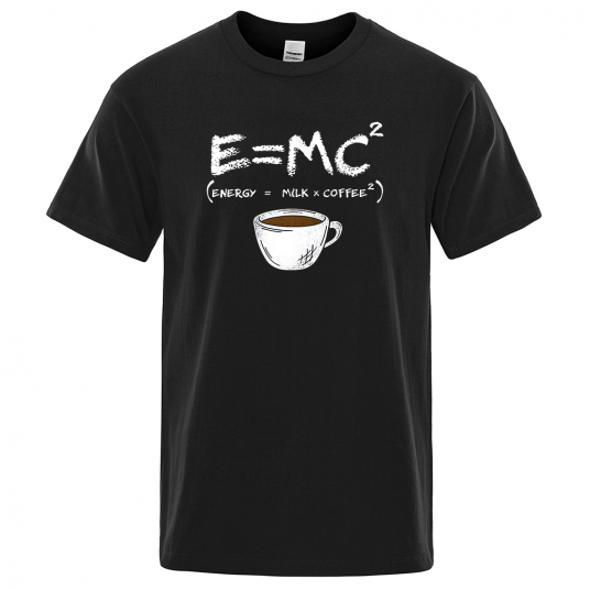 2023 energy equals milk+coffee print men's t-shirt