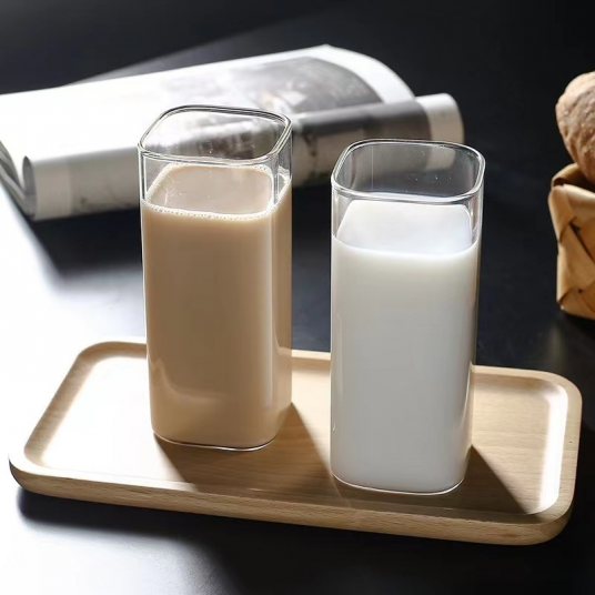 Square Tazas Desayuno Verre Vaso Glass Mug
