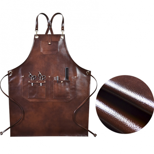 PU Leather Cross Back Strap Barista Apron