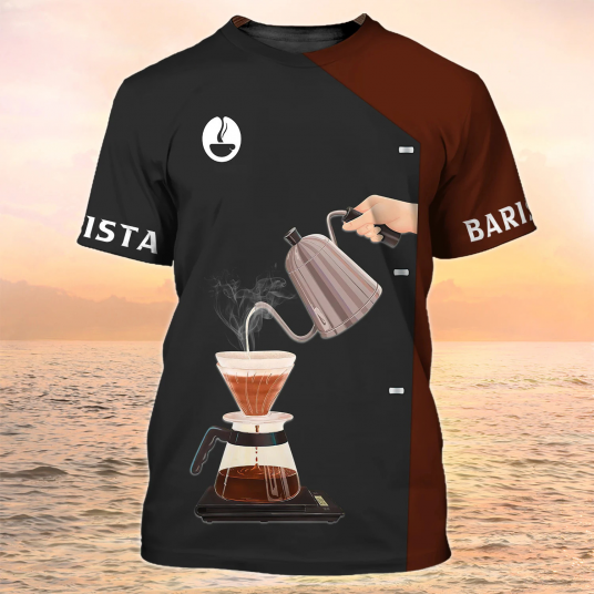 Summer Barista Cafe 3d Print T-Shirt