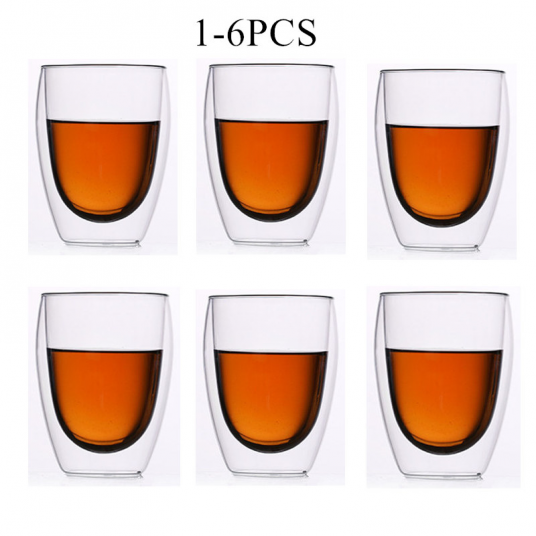 80-450ML Double Wall Heat Resistant Borosilicate Glass Mug