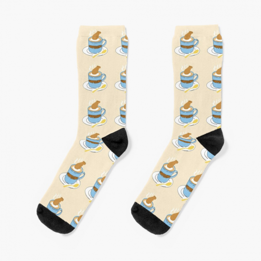 Cappycino Capybara Coffee Pun Socks Unisex
