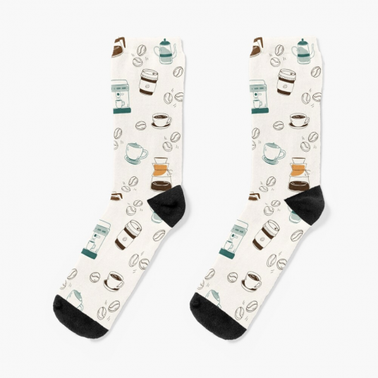 Coffee Pattern Thermal socks