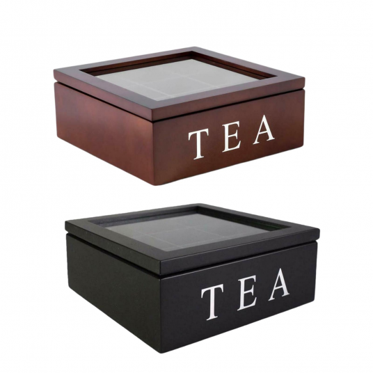 Retro Tea Bag Organizer with Viewing Window