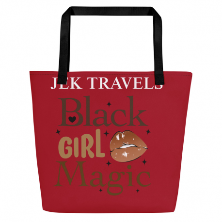 Black Girl Magic Large Tote Bag (Red)