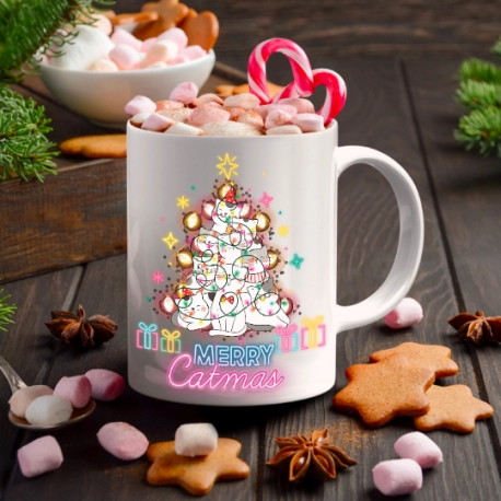 Merry Catmas Christmas Tree Mug