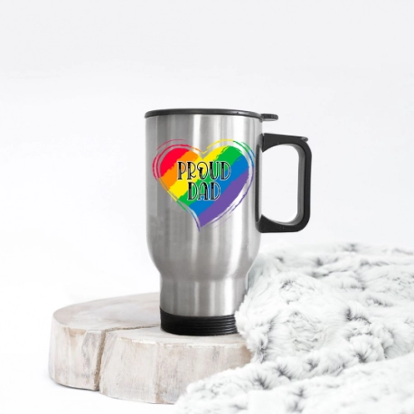 Rainbow Heart Travel Mug