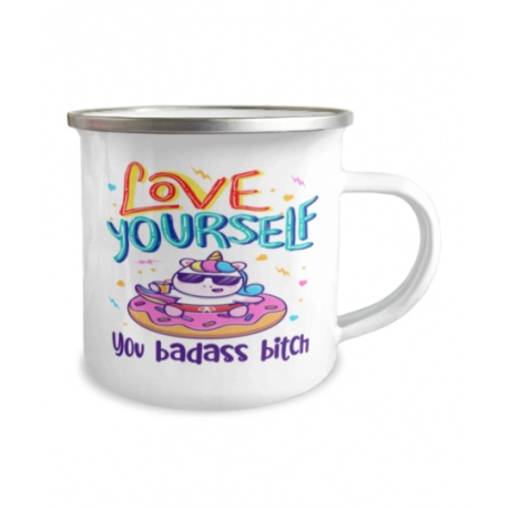 Love Yourself You Badass Bitch Enamel Mug