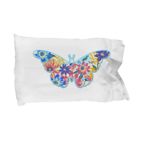 Floral Butterfly Pillow Case