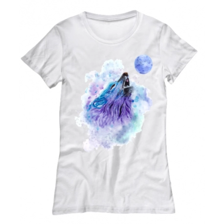 Wolf In Water Color Womens Tee