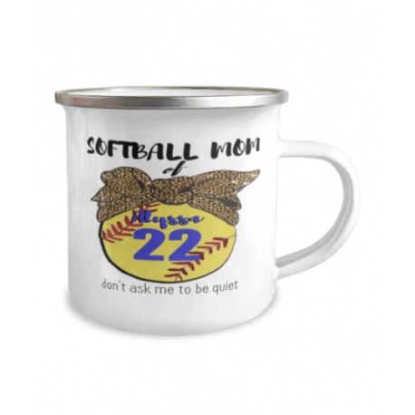 Customizable Softball Mom Camper Mug