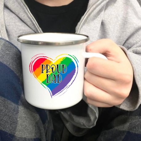Rainbow Heart Enamel Mug