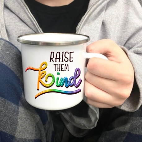 Raise Them Kind Enamel Mug