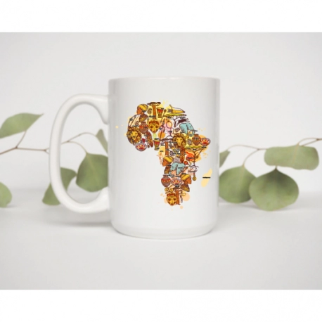 Africa Map With African Animals Coffee Mug