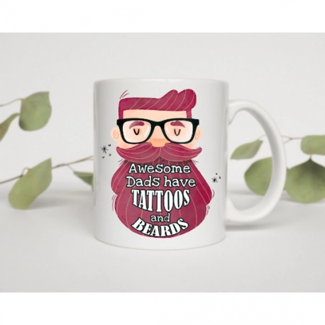 Awesome Dads Have Tattoos and Beards Mug