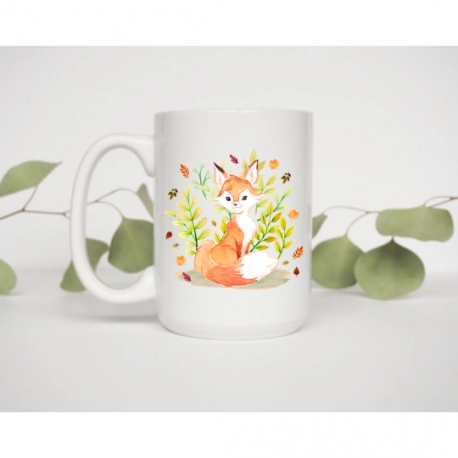 Cute Fox In Watercolor Coffee Mug