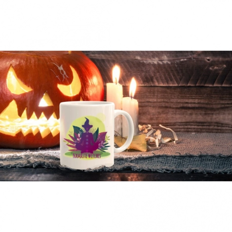 Halloween Yoga Mug, Namaste Halloween Mug