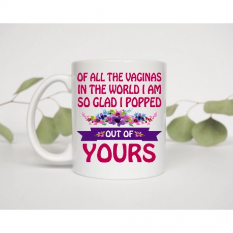 Of All The Vaginas In The World I Am So Glad I Popped Out Of Yours Mug