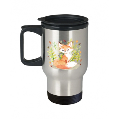 Fox Watercolor Travel Mug