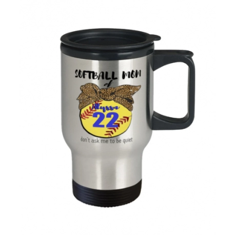 Personalized Travel Mug, Softball Mom Travel Mug