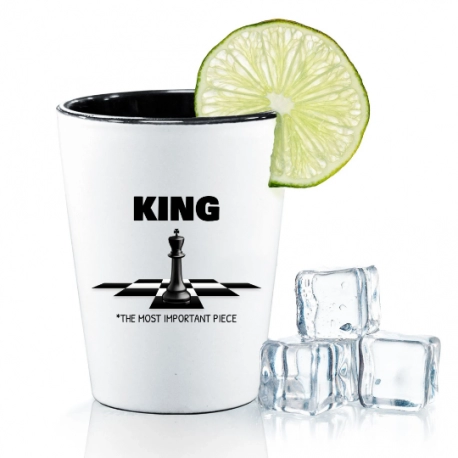 Black King Chess Shot Glass, King The Most Important Piece Shot Glass