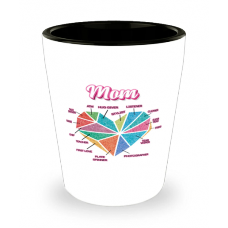 Mom Heart Pie Chart Shot Glass