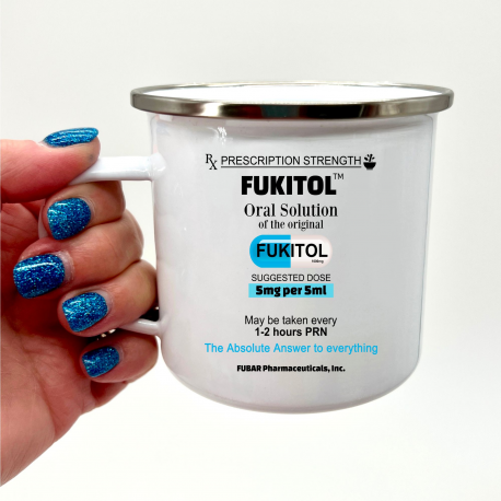 Fukitol Oral Solution Pill Bottle Camper Mug