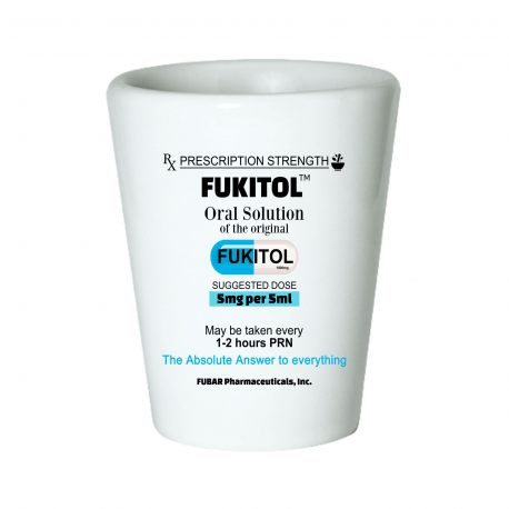 Fukitol Oral Solution Pill Bottle Shot Glass
