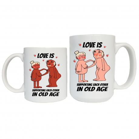 Love is Supporting Each Other In Old Age Coffee Mug