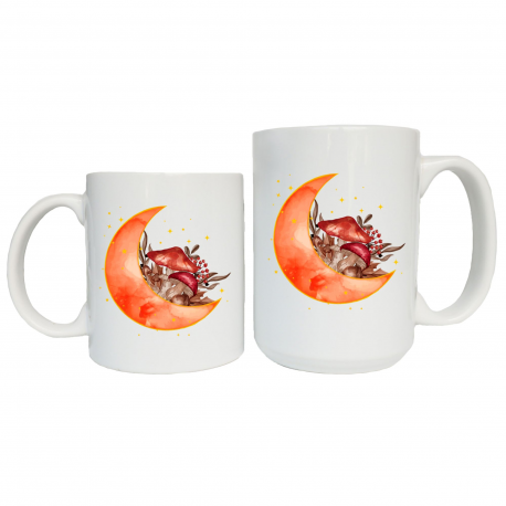 Crescent Moon Mushroom Coffee Mug