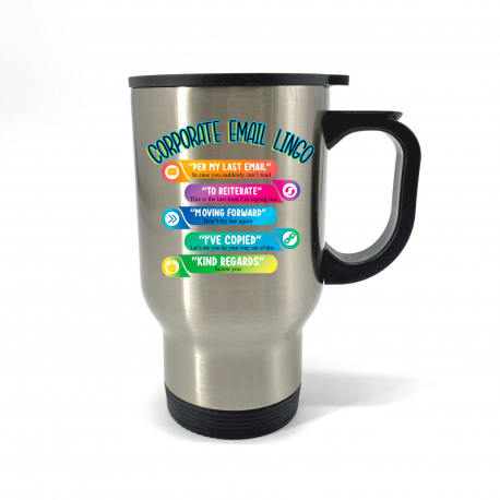 Corporate Email Lingo Travel Mug