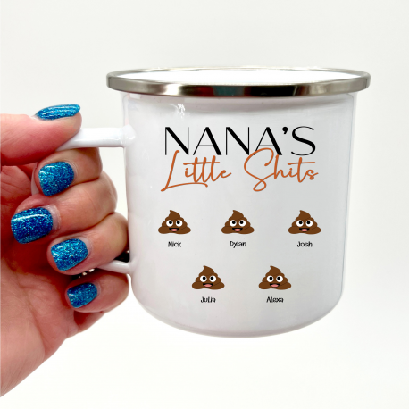 Personalized Nanas Little Shits Camper Mug