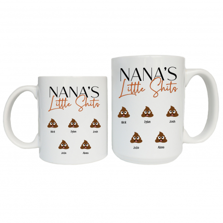 Personalized Nanas Little Shits Coffee Mug