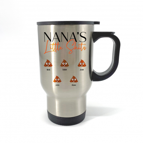 Personalized Nanas Little Shits Travel Mug