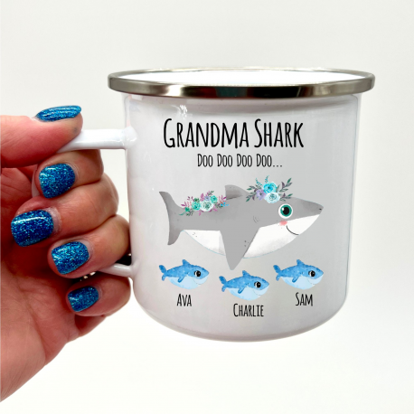 Grandma Shark Camper Mug