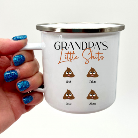 Personalized Grandpas Little Shits Camper Mug
