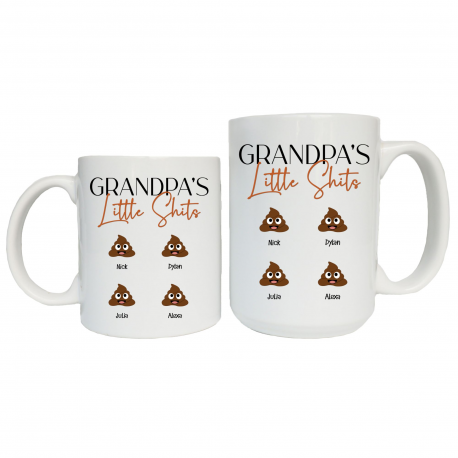 Personalized Grandpas Little Shits Coffee Mug