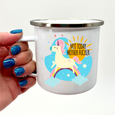 Not Today Mother Fucker Unicorn Camper Mug