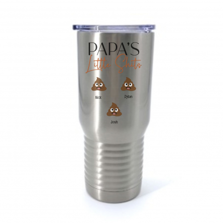 Personalized Papas Little Shits Insulated Stainless Steel Tumbler