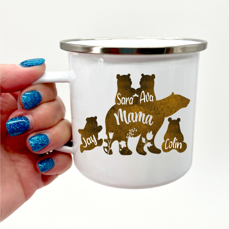 Mama Bear with 4 Cubs Camper Mug